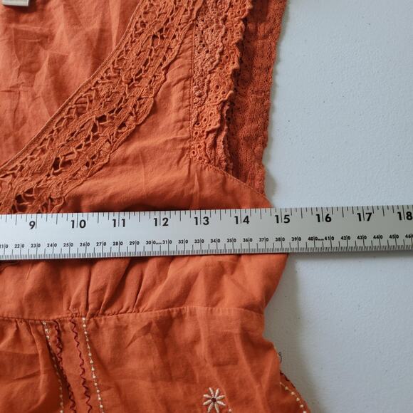 Y2k Babydoll Top Womens Small Boho Embroidered Crochet Sleeveless Fairy Whimsy - Picture 8 of 10